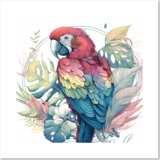 Parrot Bird Portrait Animal Painting Wildlife Outdoors Adventure Posters and Art